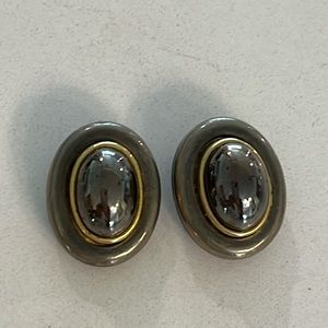 Vintage pewter gold hematite earrings by OLCI